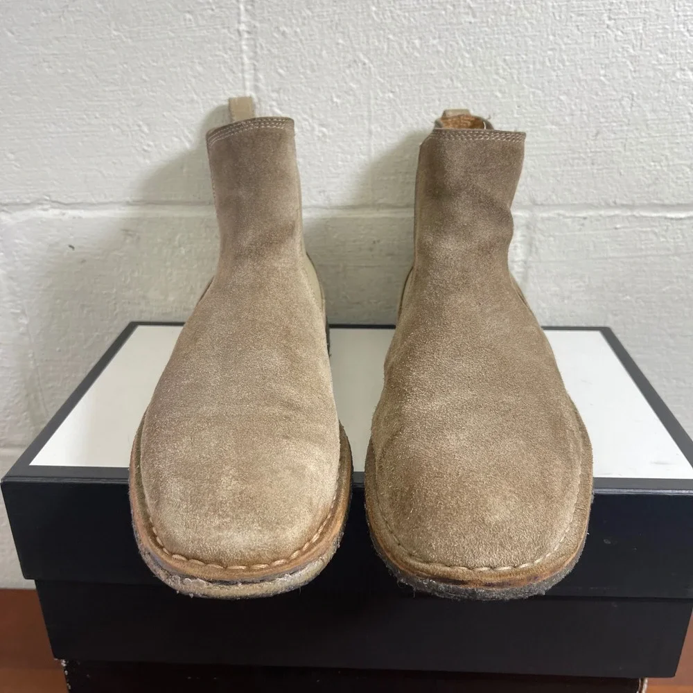 John‎ Varvatos Brown Suede Chelsea Boots Crepe Sole Pull On Men's Size 9 M